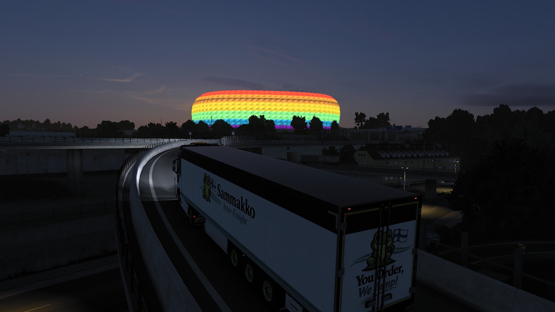 Sammakko truck on a European route